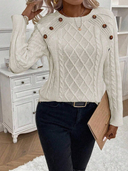 Classic Button Front Knit Sweater