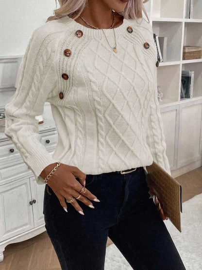 Classic Button Front Knit Sweater