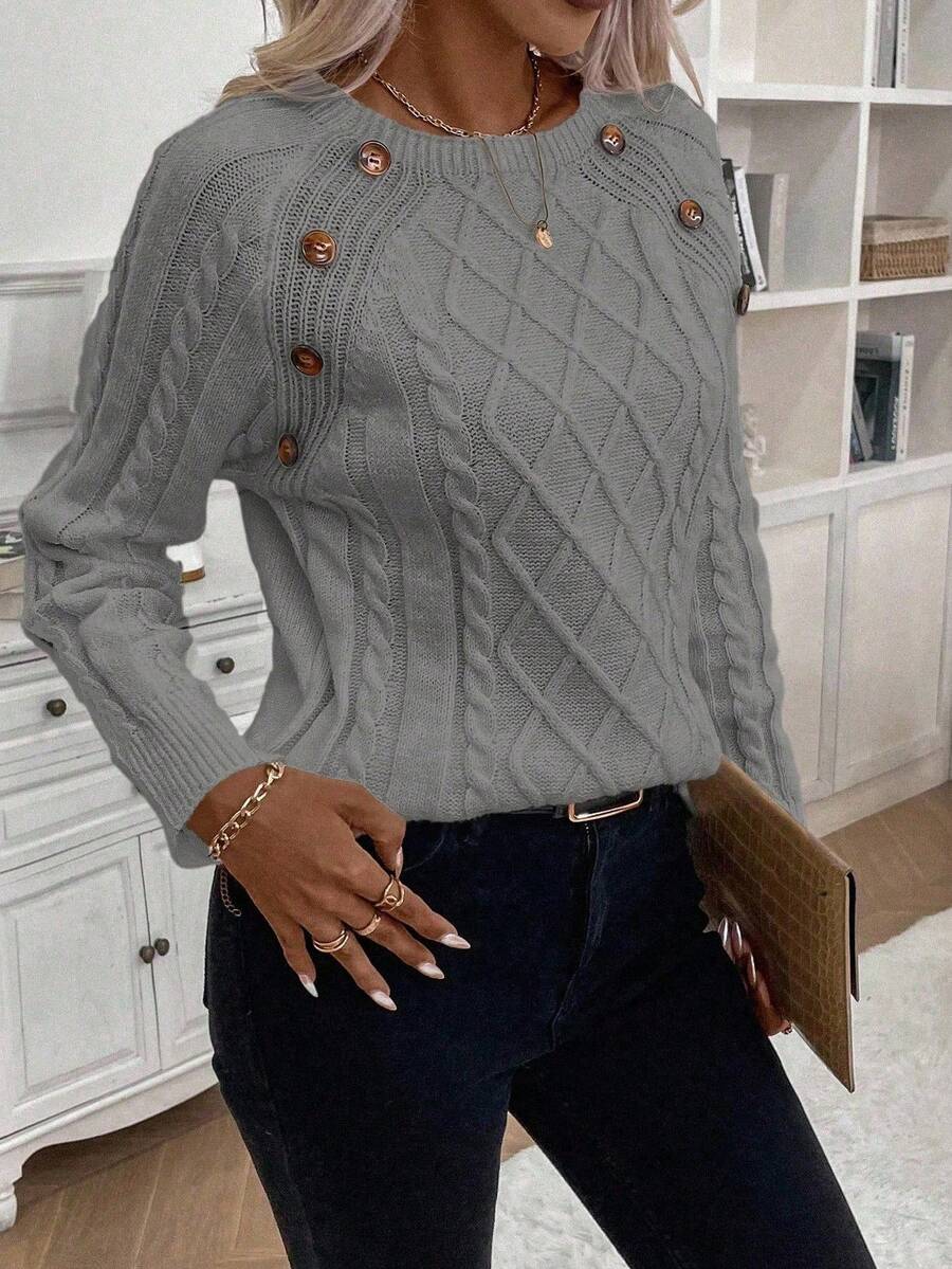 Classic Button Front Knit Sweater