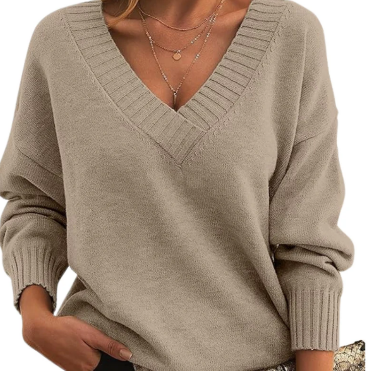 Women's Classic V Neck Knit Sweater - Nocini