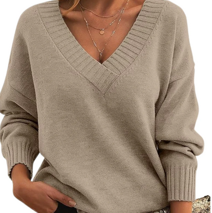 Women's Classic V Neck Knit Sweater - Nocini