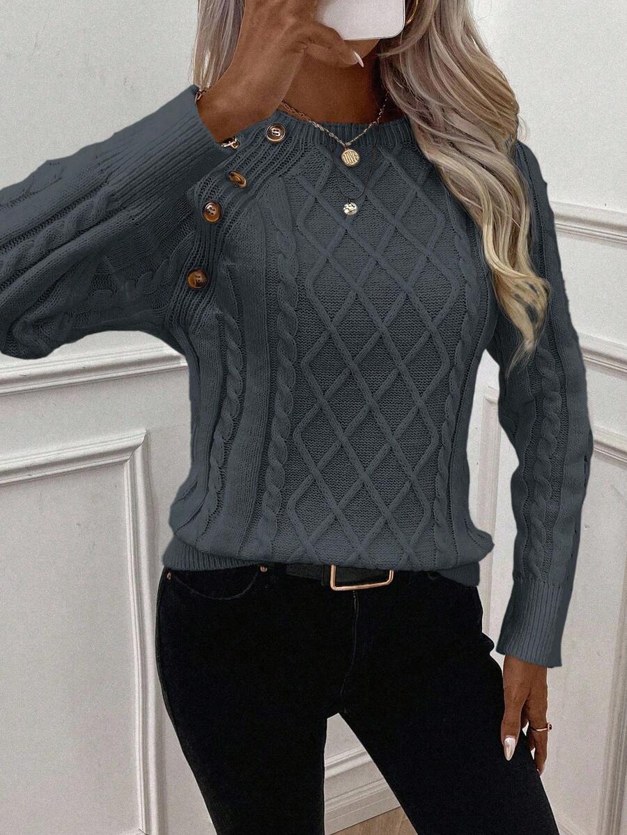 Classic Button Front Knit Sweater