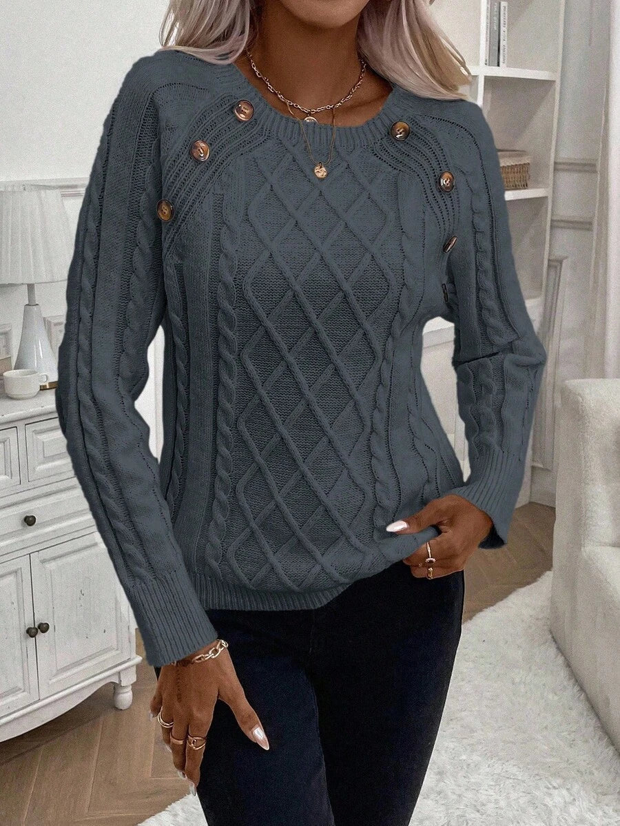 Classic Button Front Knit Sweater