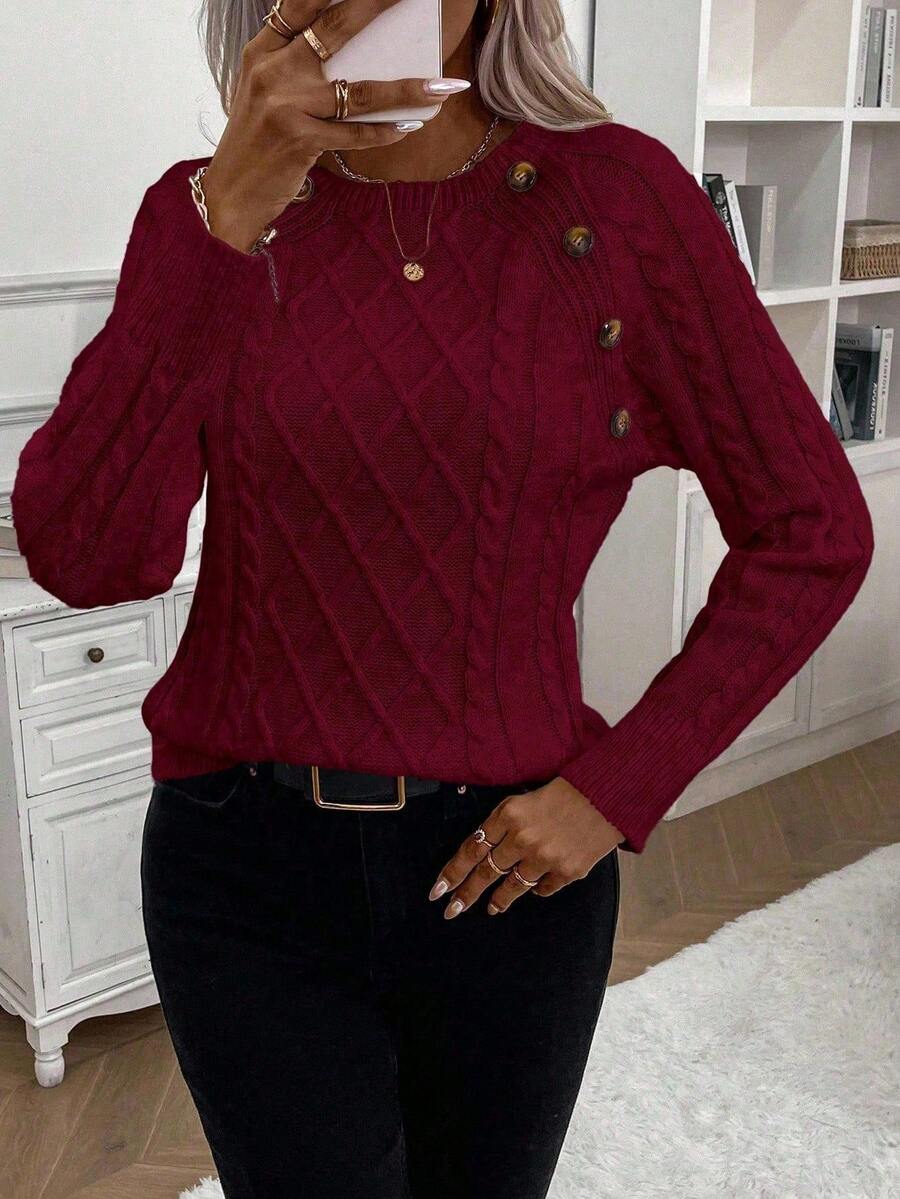Classic Button Front Knit Sweater