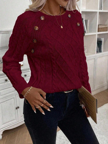 Classic Button Front Knit Sweater