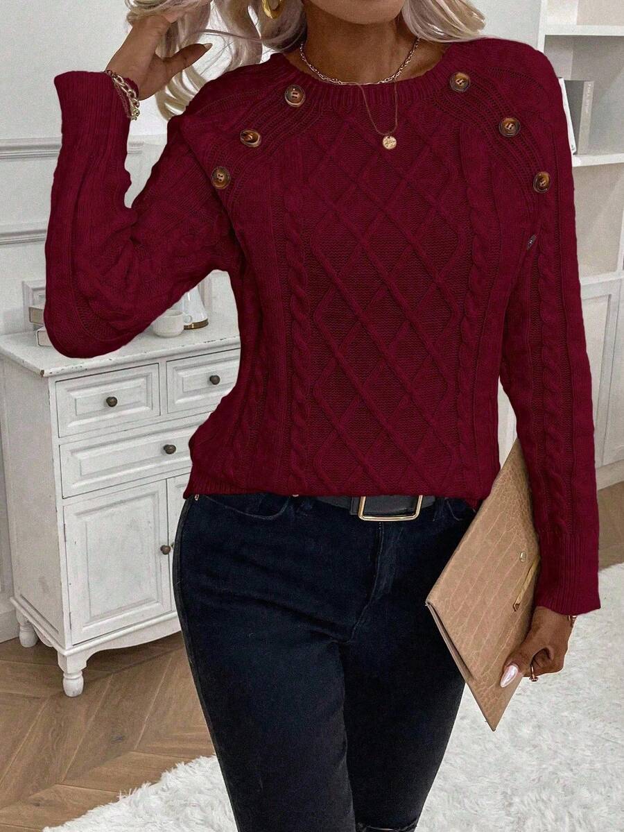 Classic Button Front Knit Sweater
