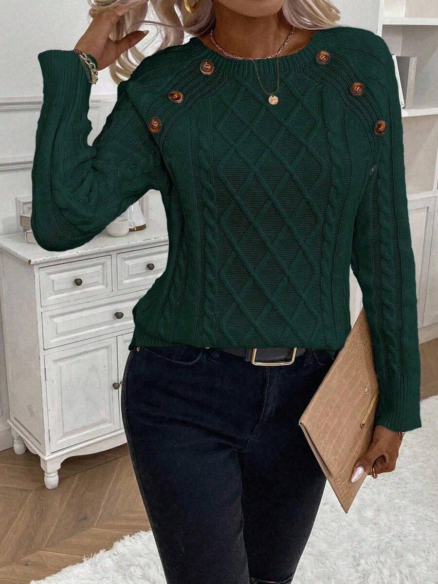 Classic Button Front Knit Sweater
