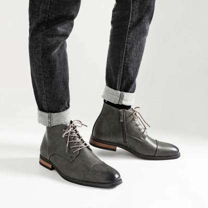 Brown Leather Ankle Boots for Men