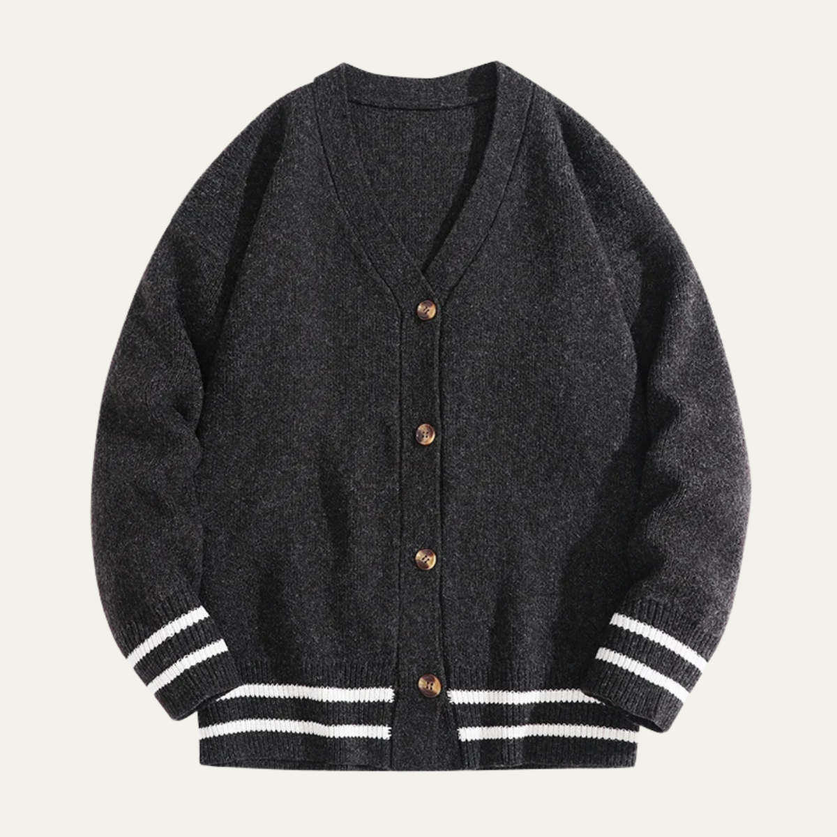 Relaxed Fit Men's V Neck Sweater Cardigan