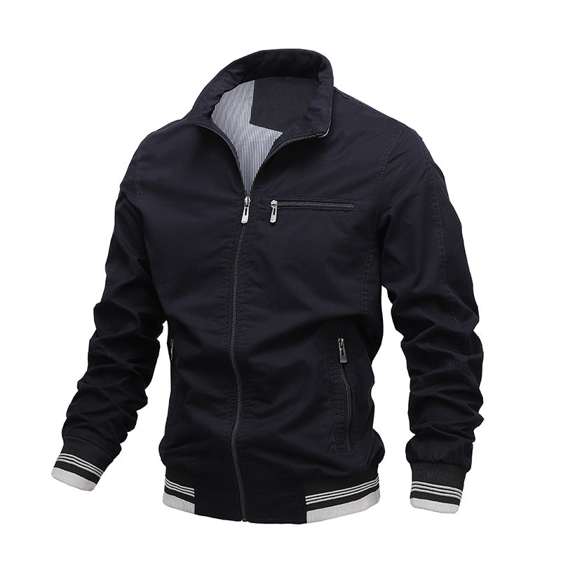 Classic Zip Up Cotton Jacket for Men