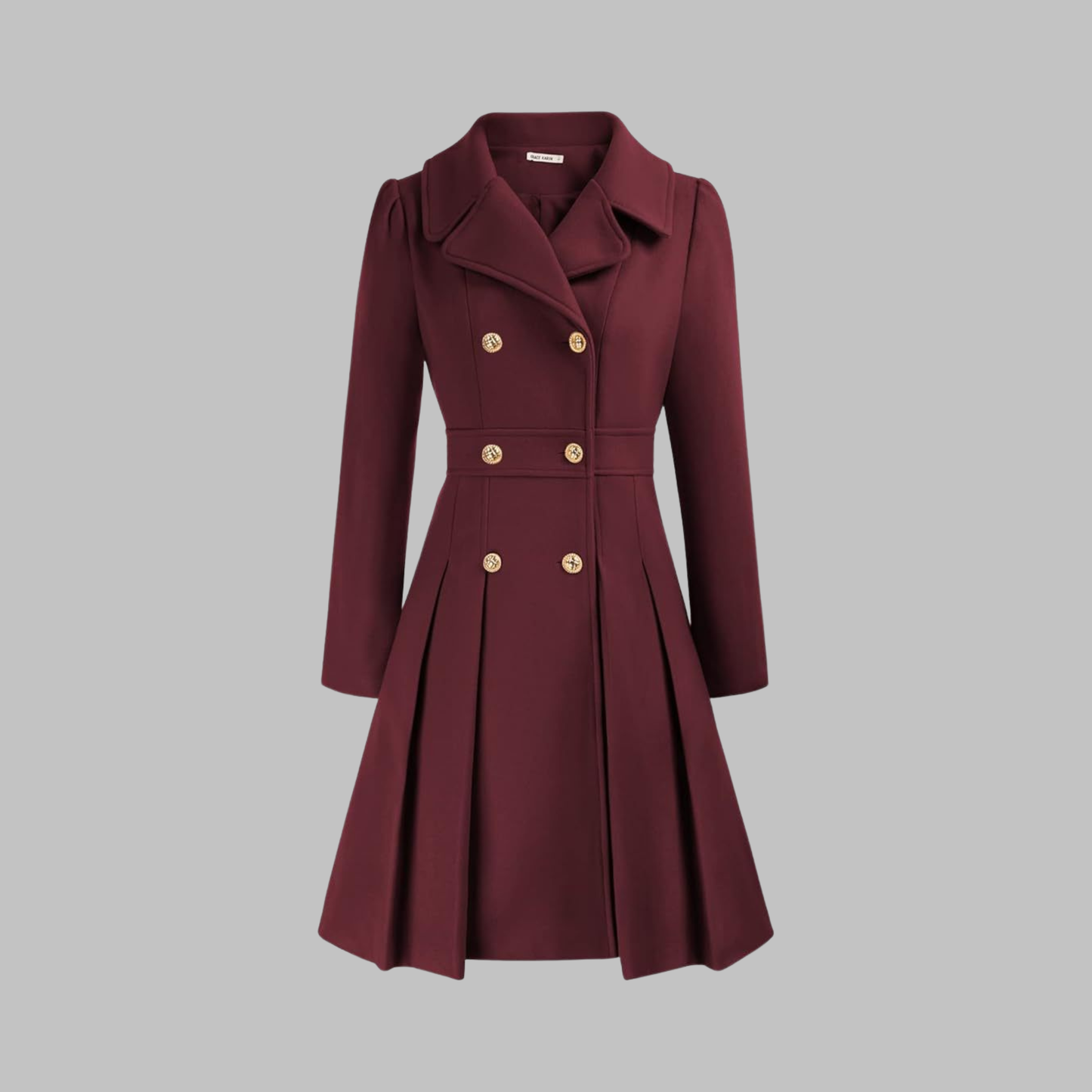 Elegant Double Breasted Long Coat