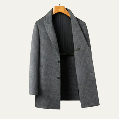 Timeless Double Breasted Wool Pea Coat for Men