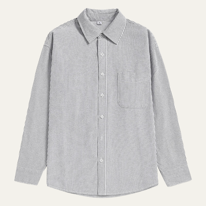 Casual Men's Striped Button Down Shirt with Pocket