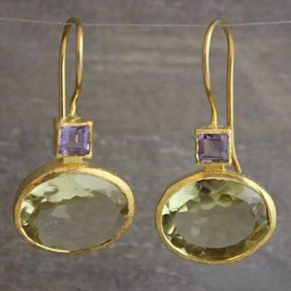 Vintage Green Gemstone Earrings