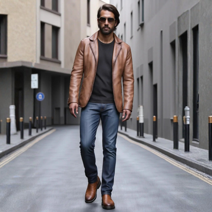 Comfortable Men's Tan Leather Chelsea Boots