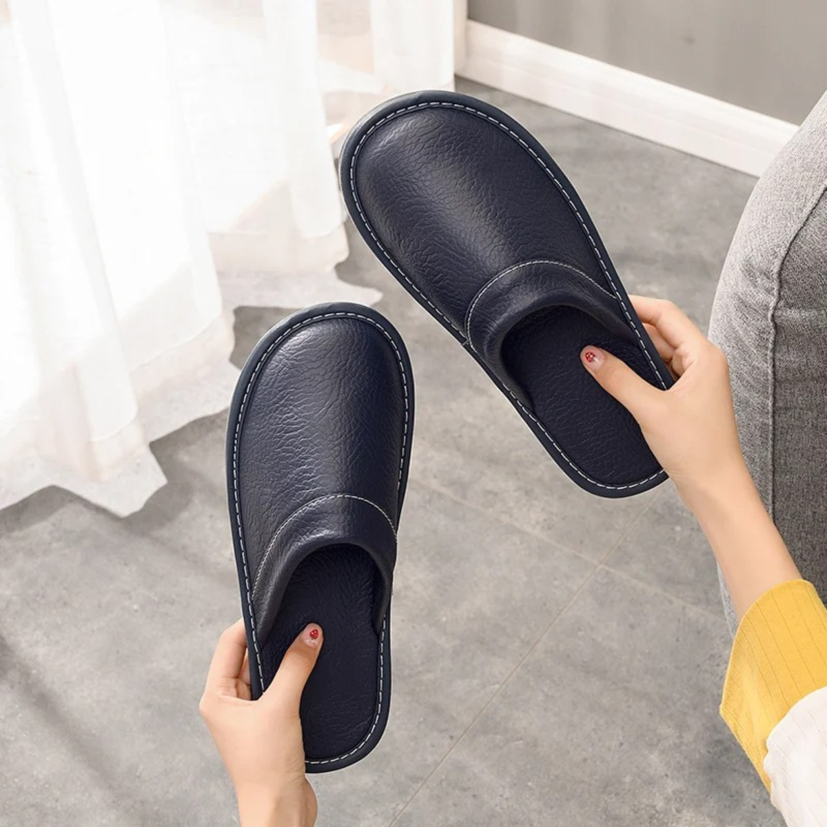 Comfortable Men's Leather Slippers