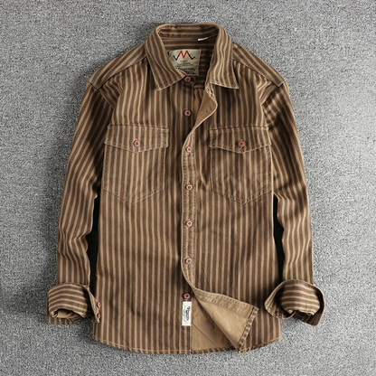 Classic Men's Striped Button Down Casual Shirt