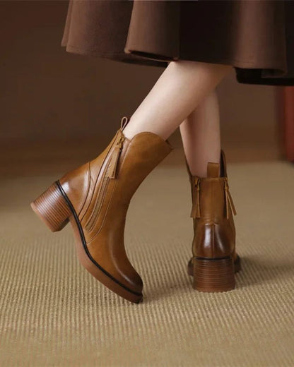 Stylish Low Heel Ankle Boots