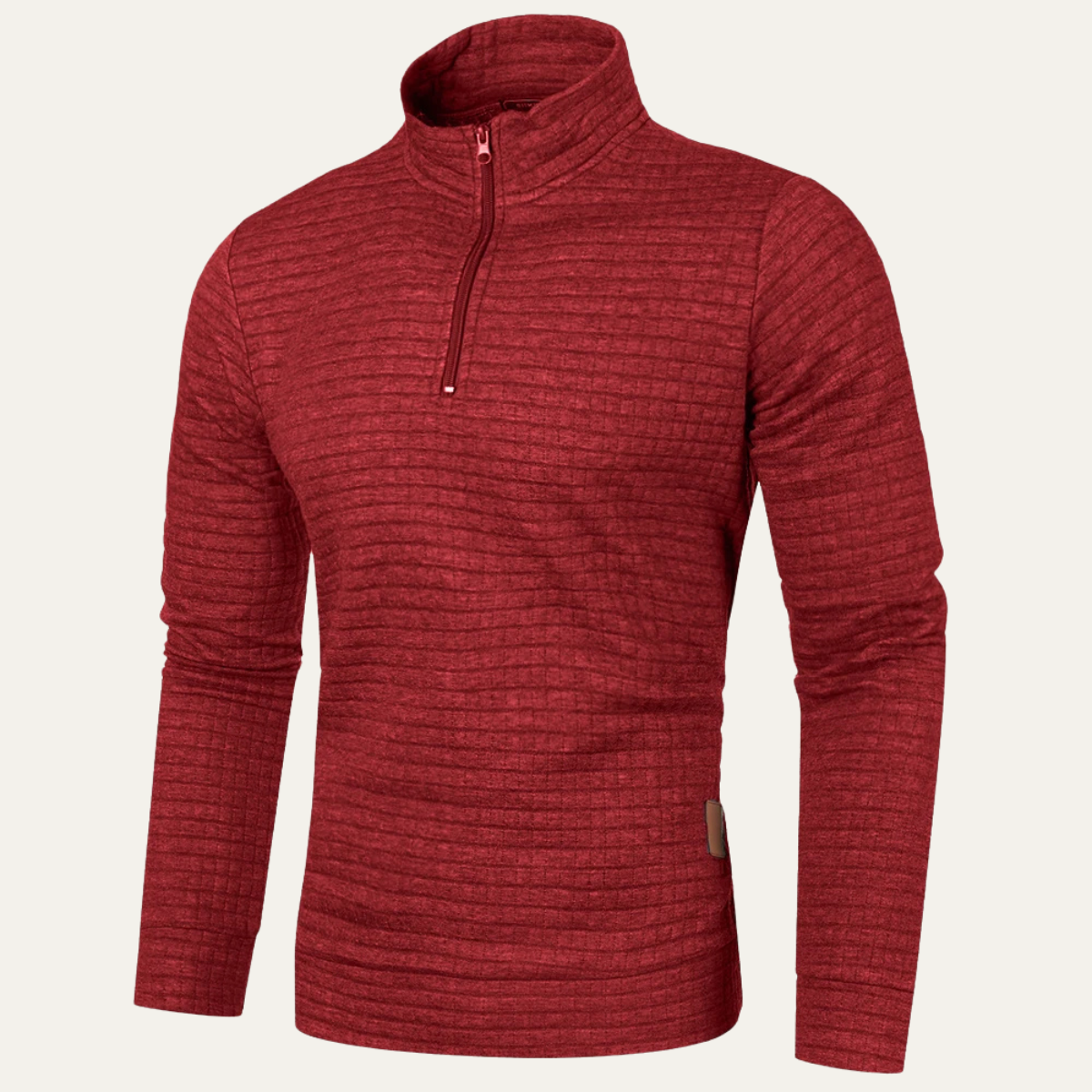 Slim Fit Men's Breathable Quilted Zip Sweater