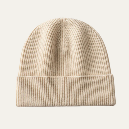 Warm Men's Cashmere Ribbed Winter Beanie