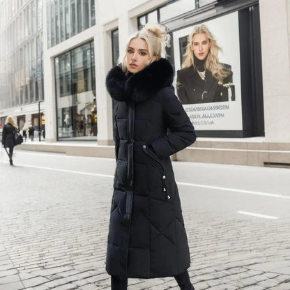 Warm Padded Parka with Faux Fur Hood