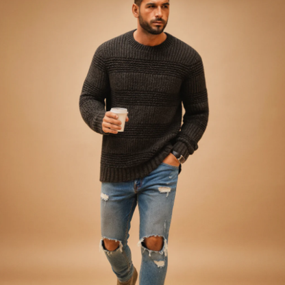 Warm Fair Isle Crew Neck Winter Sweater