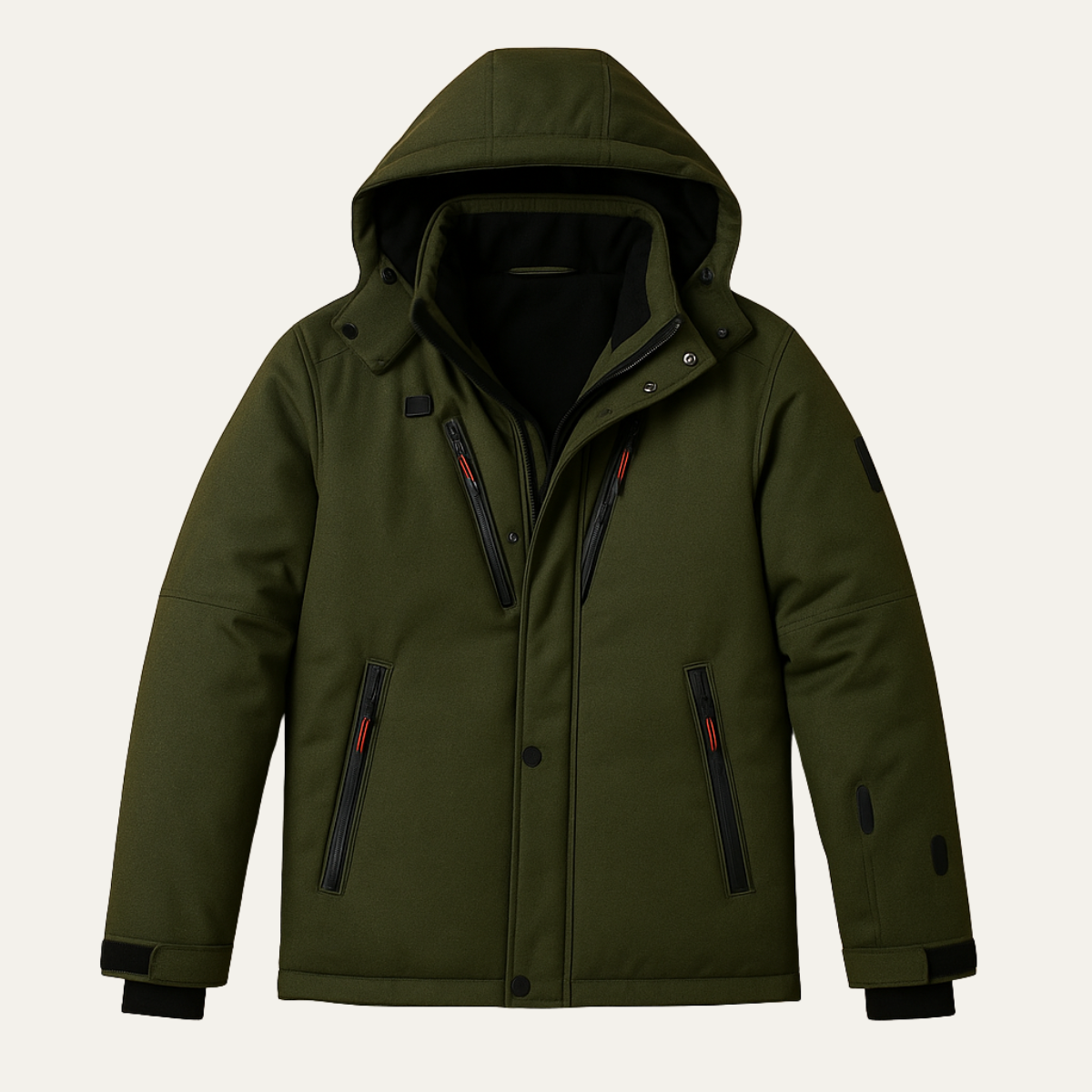 Insulated Men's Puffer Parka Coat with Removable Hood - Nocini