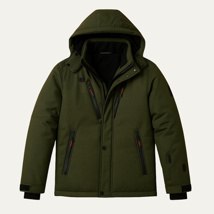 Insulated Men's Puffer Parka Coat with Removable Hood - Nocini