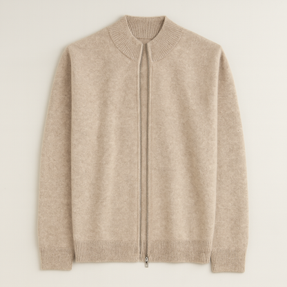 Soft Men's Wool Blend Zipper Cardigan Sweater - Nocini