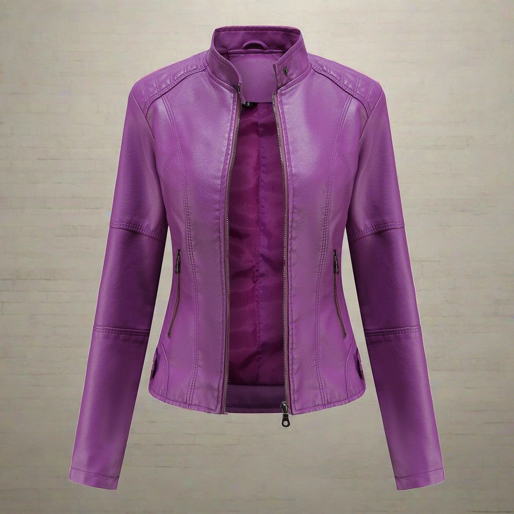 Chic Women's Faux Leather Jacket