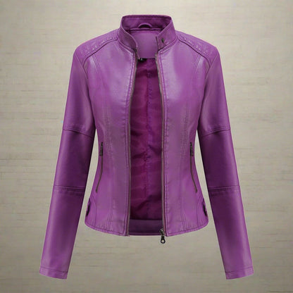 Chic Women's Faux Leather Jacket