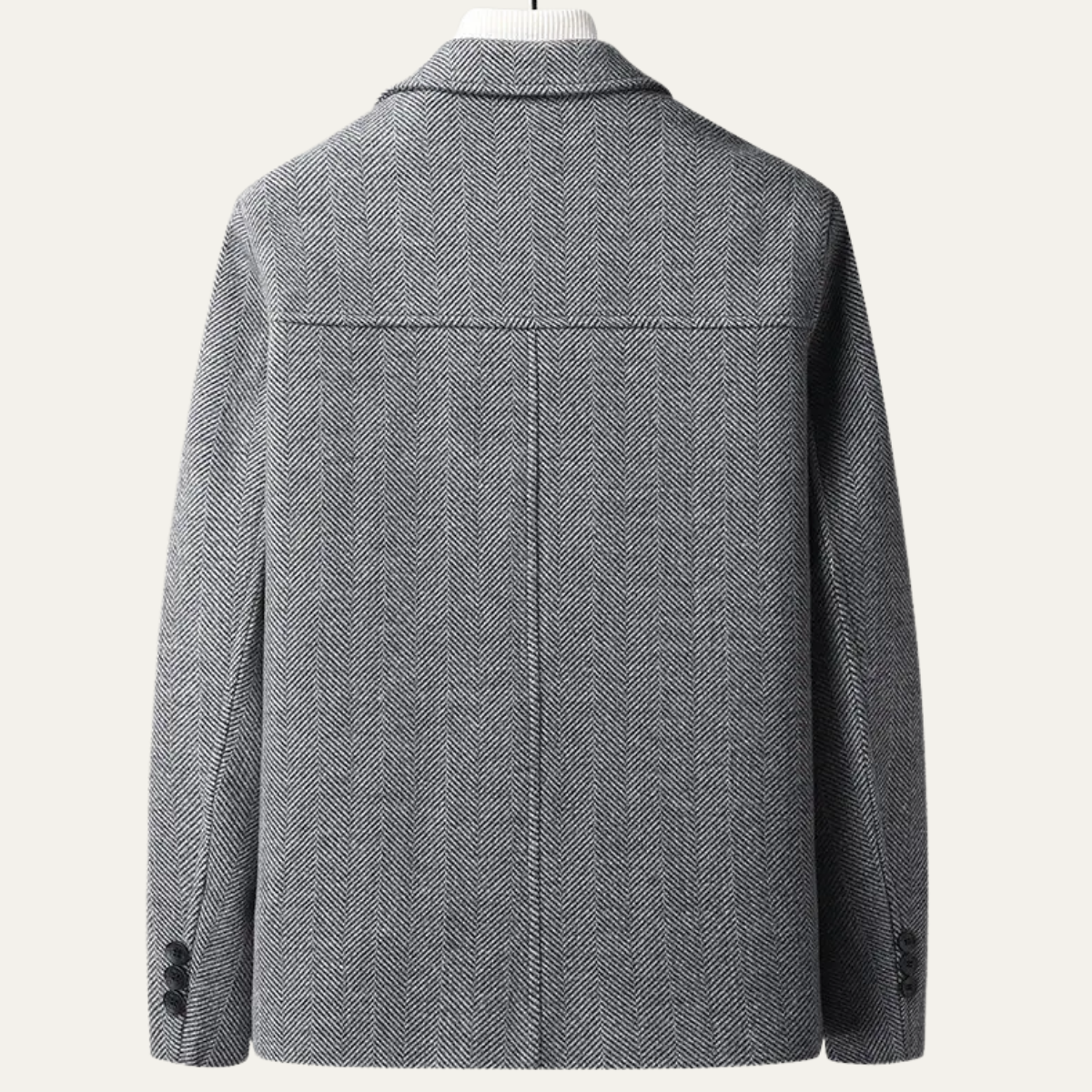 Heavy Mens Herringbone Coat with Pockets