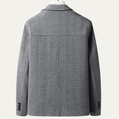 Heavy Mens Herringbone Coat with Pockets