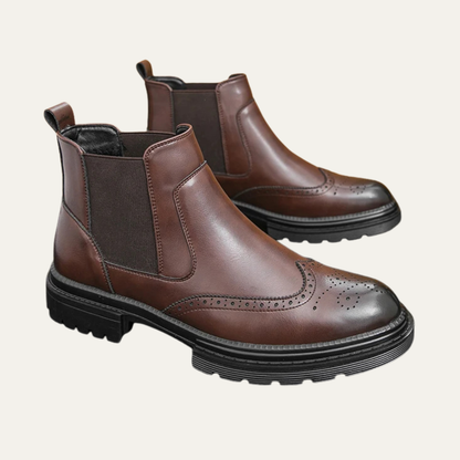 Classic Mens Non Slip Leather Chelsea Ankle Boots - Nocini