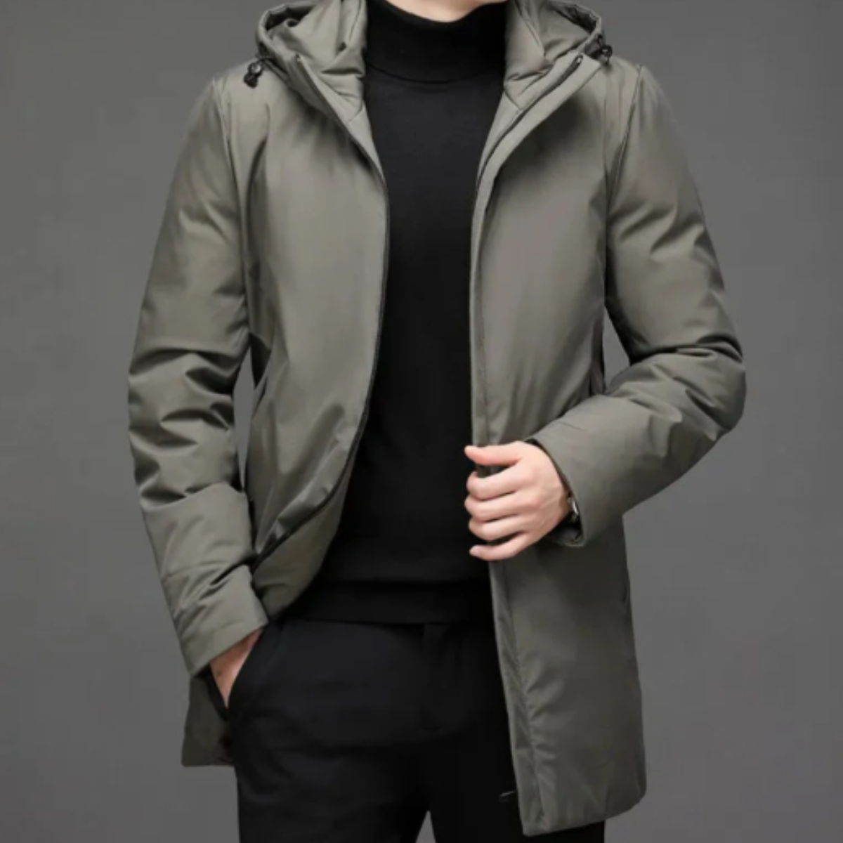 Men's Insulated Classic Hooded Winter Parka Coat