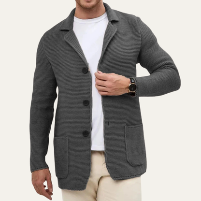 Cozy Men's Knit Button Front Cardigan Sweater