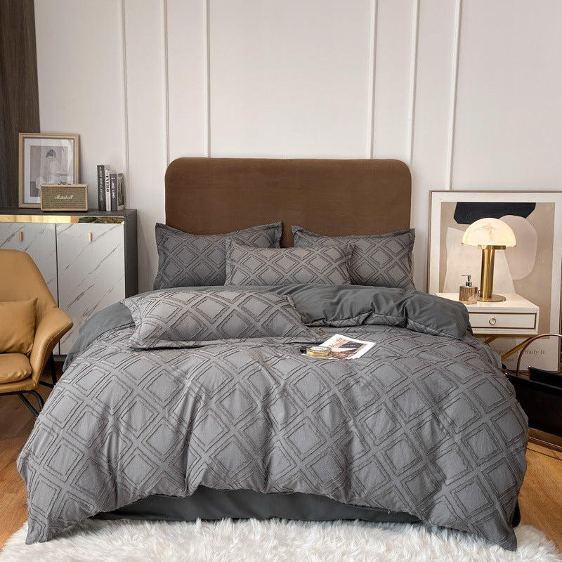 Contemporary Tufted Cotton Bedding Set