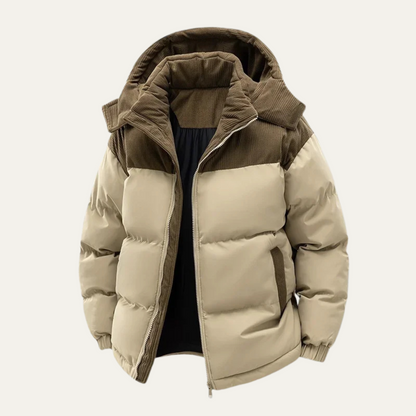 Warm Men's Insulated Puffer Hooded Coat - Nocini