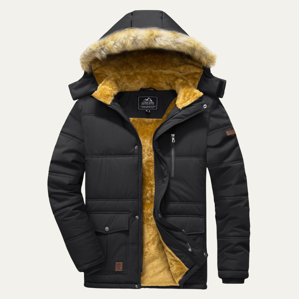 Warm Waterproof Men's Parka Coat with Removable Hood - Nocini