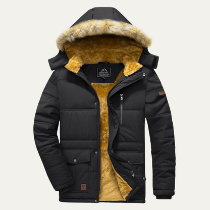 Warm Waterproof Men's Parka Coat with Removable Hood - Nocini