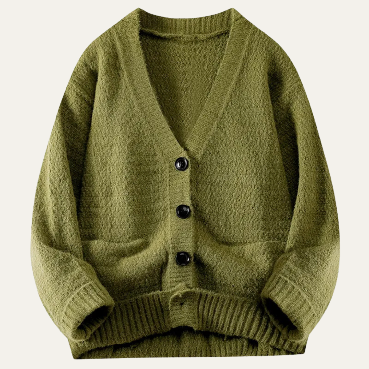 Relaxed Fit Men's V Neck Knitted Cardigan Sweater