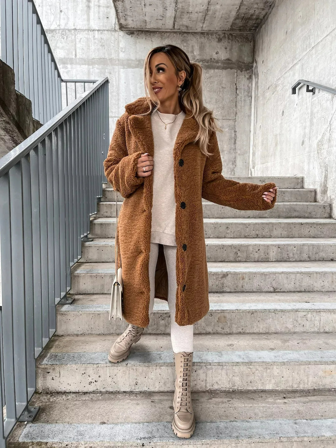 Luxurious Fleece Lined Trench Coat for Women