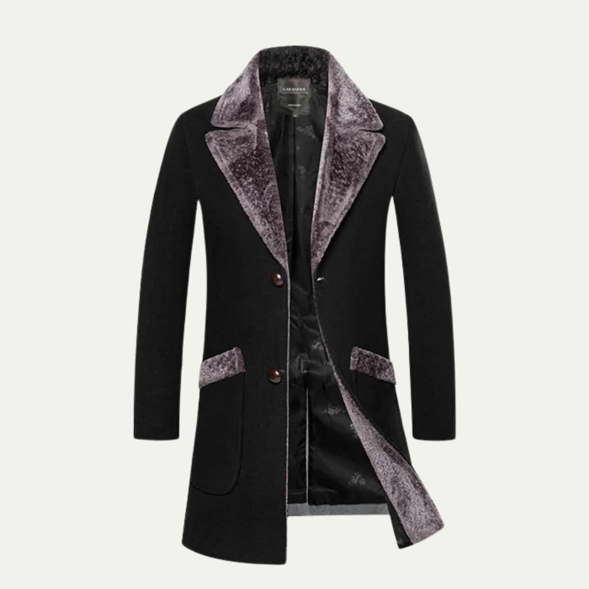 Warm Mens Slim Fit Fur Hooded Parka Jacket