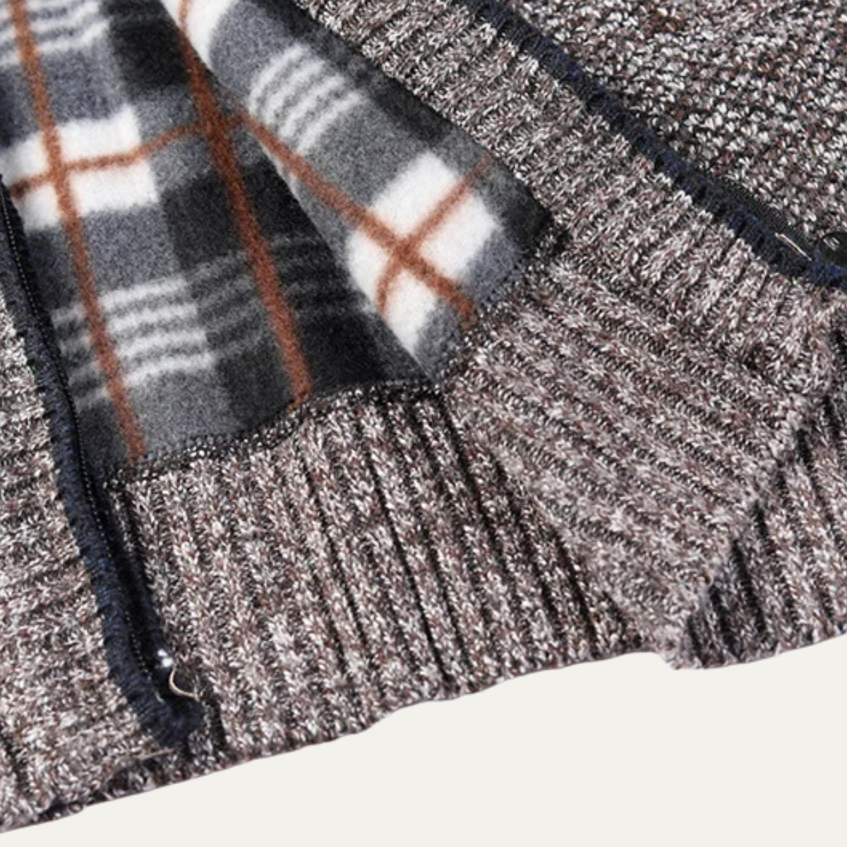 Warm Mens Cable Knit Zipper Sweater
