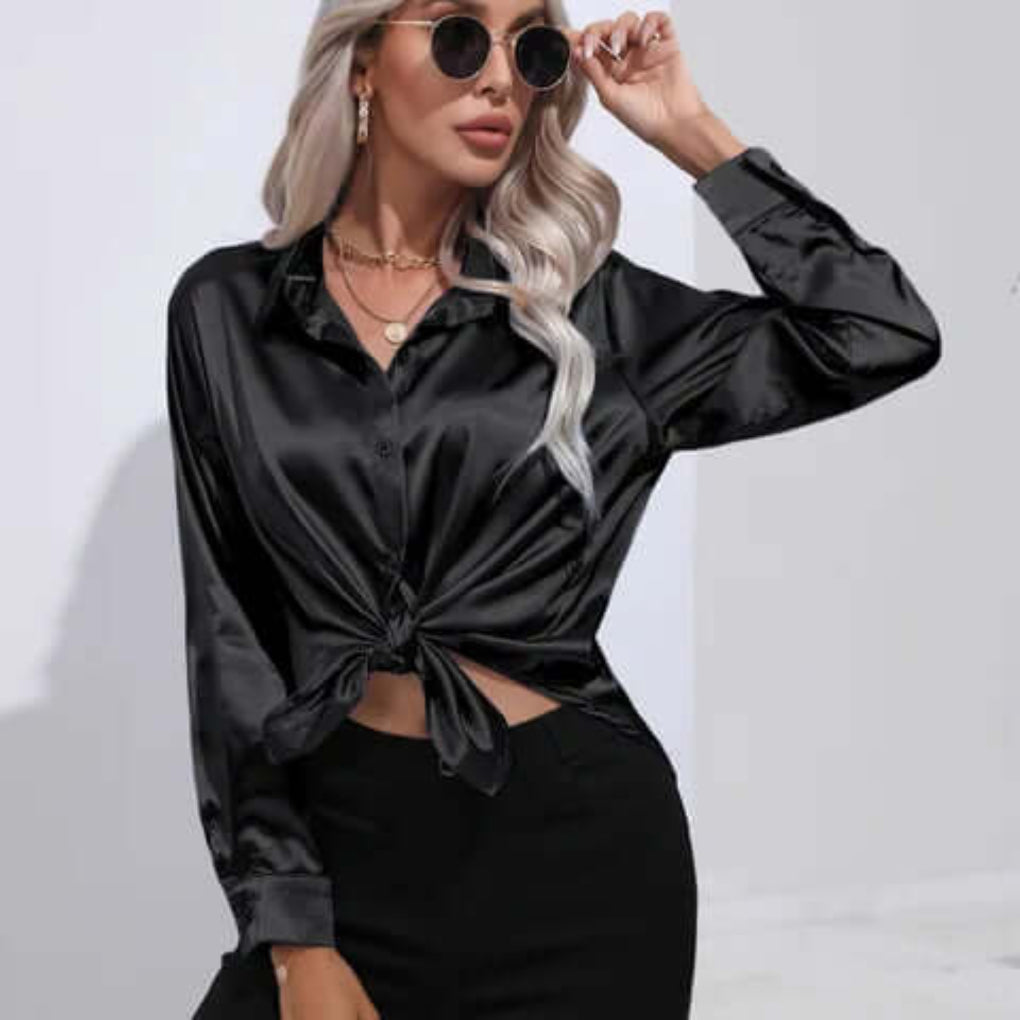 Ladies Soft Flowy Long Sleeve Top