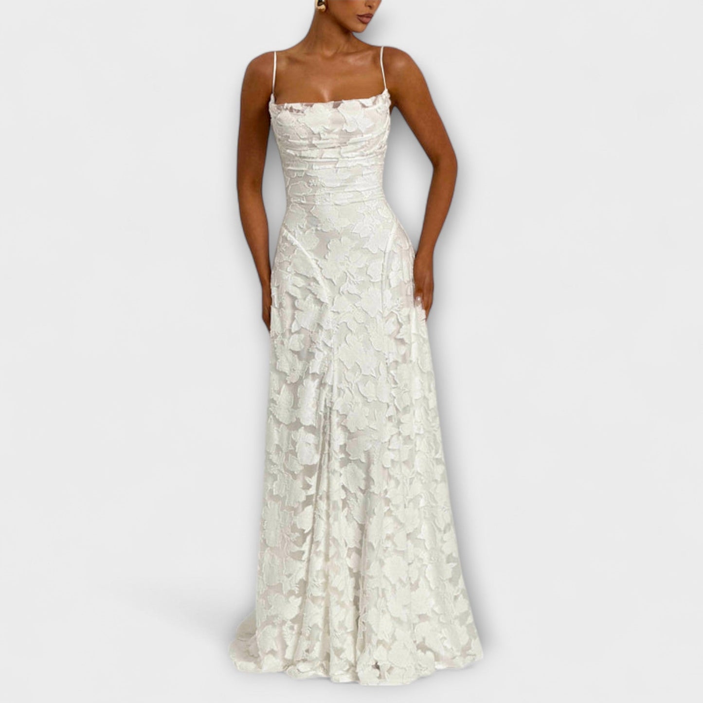 Elegant Lace Long Evening Dress - Nocini