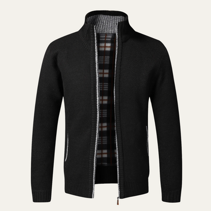 Warm Mens Cable Knit Zipper Sweater - Nocini
