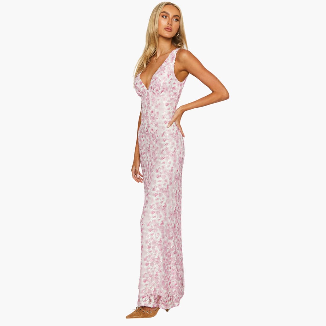 Chic V-Neck Maxi Dress for Women