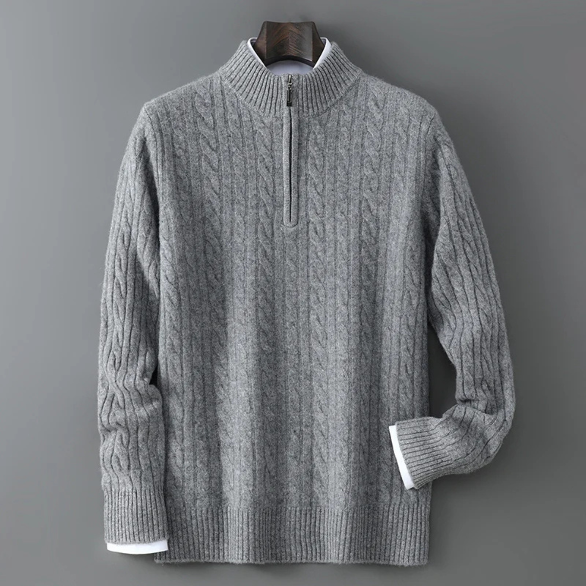 Cozy Men's Thermal Half Zip Knit Winter Sweater