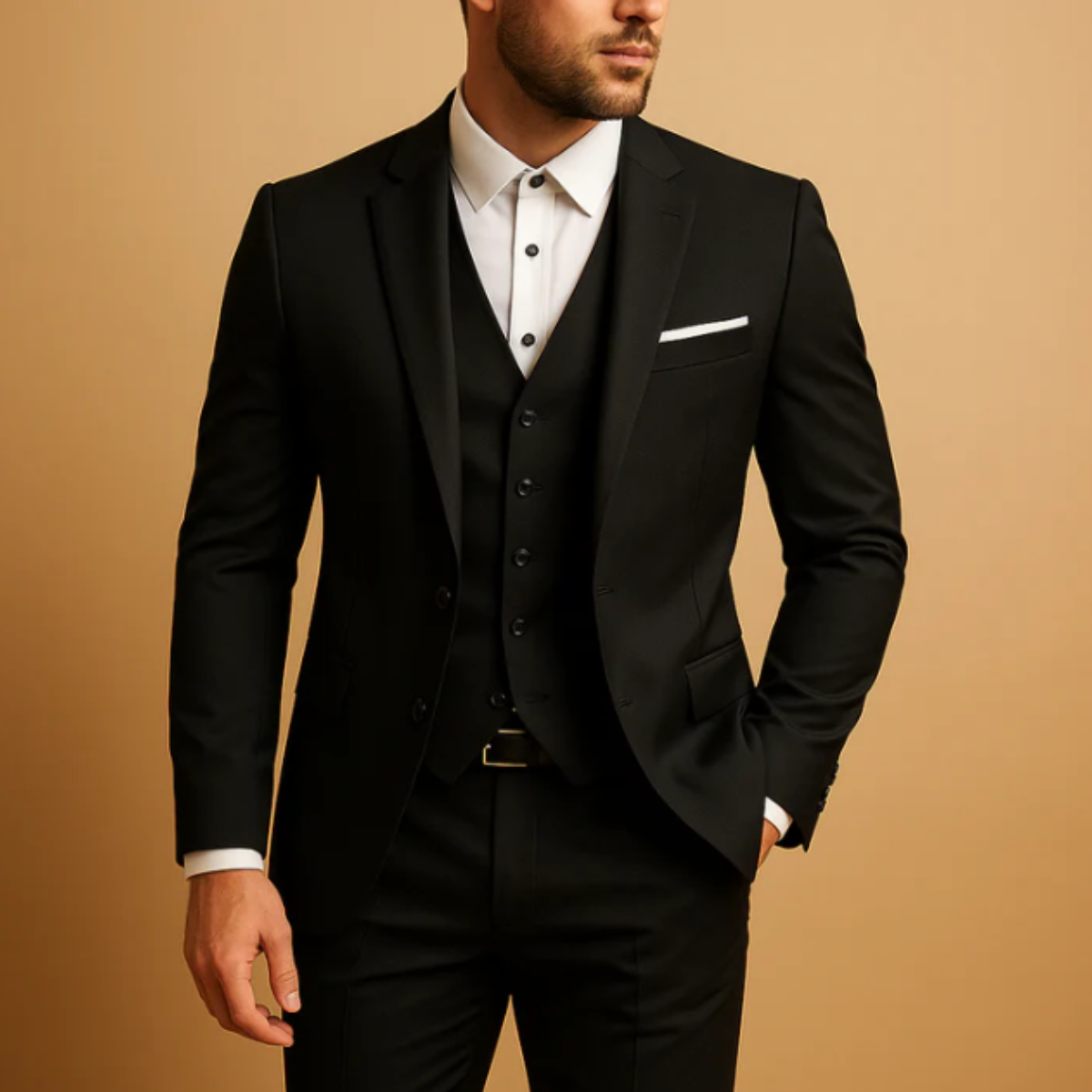 Classic Mens 3 Piece Slim Suit - Jacket, Vest & Pants